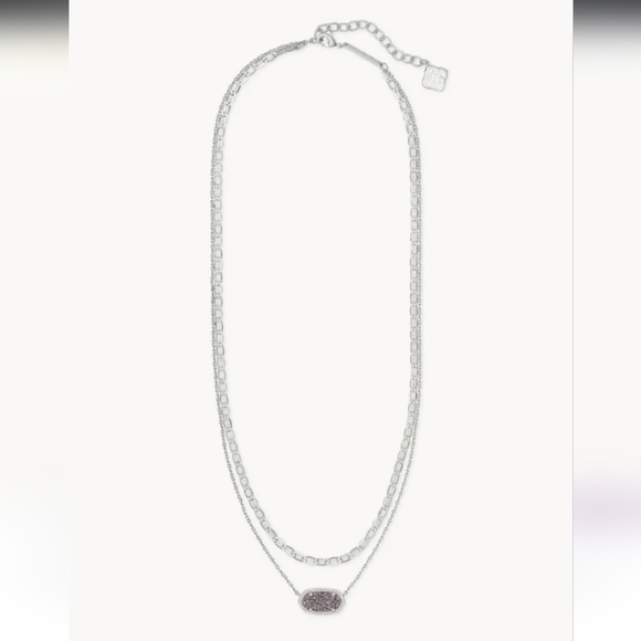 Kendra Scott Jewelry - New Kendra Scott Elisa Multi Strand Necklace Platinum Drusy